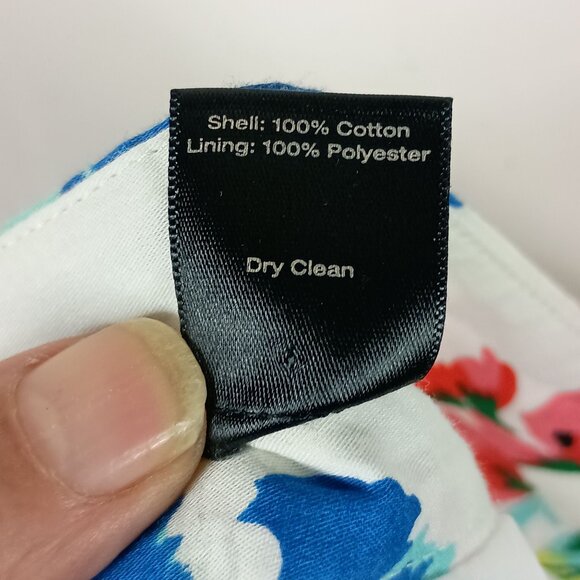 Floral Print A-Line Skirt With Pockets Ann Taylor Size 4 White Multicolor Lined - Picture 3 of 11